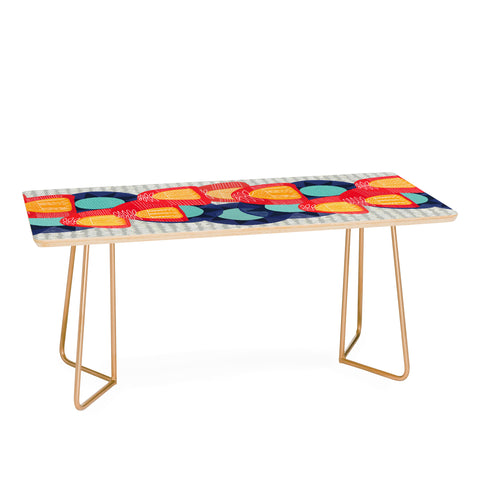 Sewzinski Big Flowers in Red and Blue Coffee Table