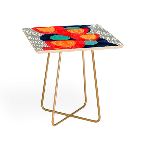 Sewzinski Big Flowers in Red and Blue Side Table