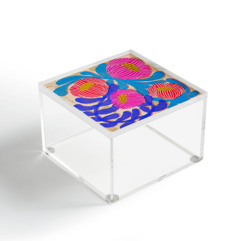 Sewzinski Big Pink and Blue Florals Acrylic Box
