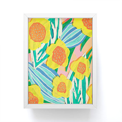 Sewzinski Big Yellow Flowers Framed Mini Art Print