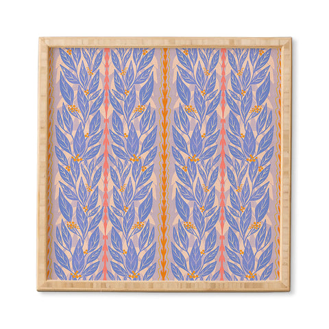 Sewzinski Blue Leaves on Lavender Framed Wall Art