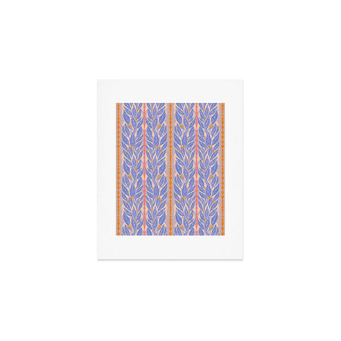Sewzinski Blue Leaves on Lavender Art Print