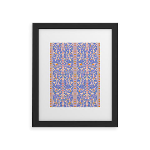 Sewzinski Blue Leaves on Lavender Framed Art Print