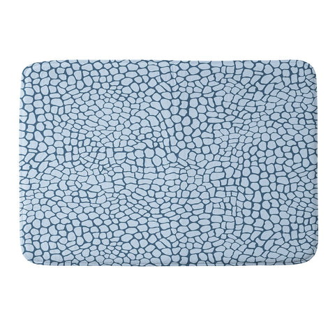 Sewzinski Blue Lizard Print Memory Foam Bath Mat