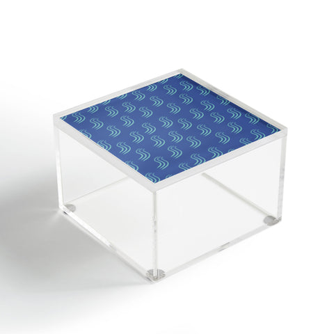Sewzinski Blue Squiggles Pattern Acrylic Box
