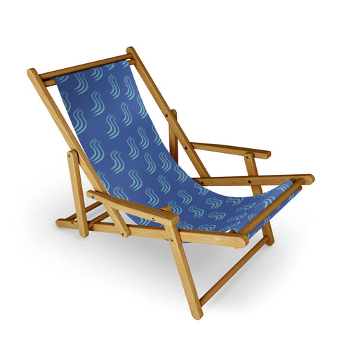 Sewzinski Blue Squiggles Pattern Sling Chair
