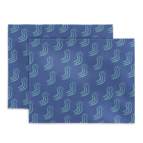 Sewzinski Blue Squiggles Pattern Placemat
