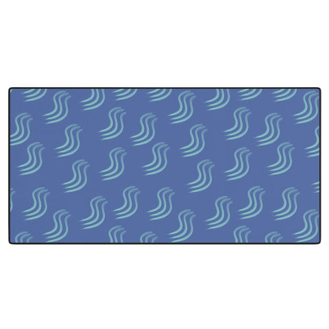 Sewzinski Blue Squiggles Pattern Desk Mat