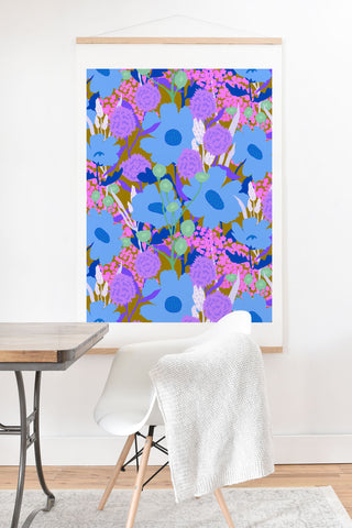 Sewzinski Blue Wildflowers Art Print And Hanger