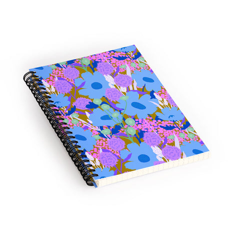 Sewzinski Blue Wildflowers Spiral Notebook