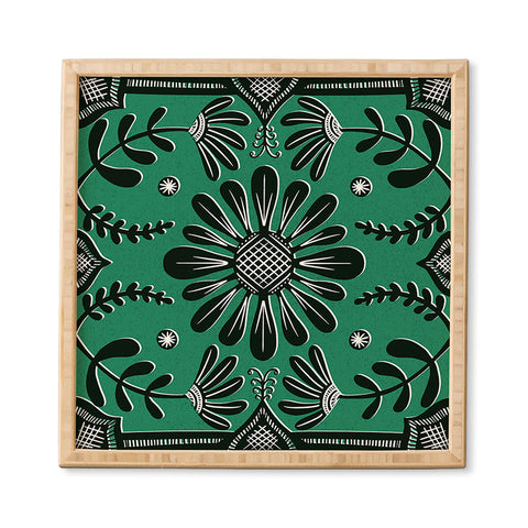 Sewzinski Boho Florals Black Emerald Framed Wall Art