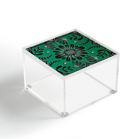 Sewzinski Boho Florals Black Emerald Acrylic Box