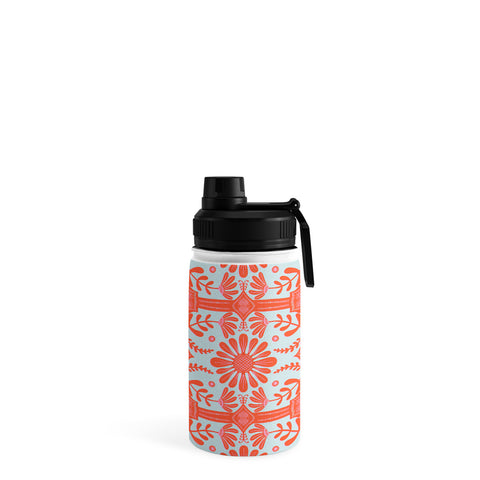 Sewzinski Boho Florals Red and Icy Blue Water Bottle