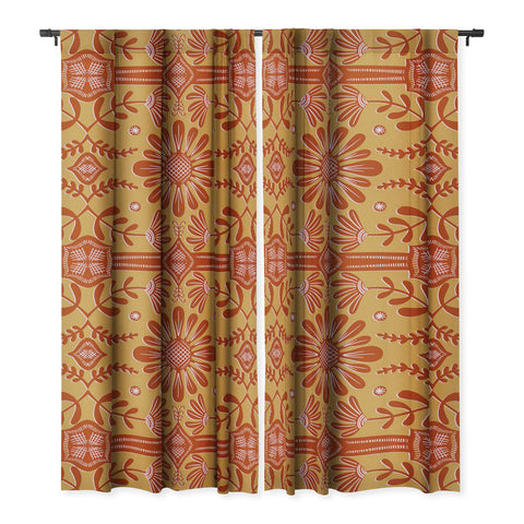 Sewzinski Boho Florals Red Pink Gold Blackout Non Repeat