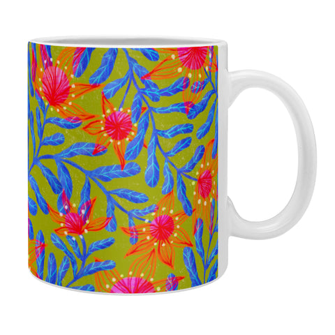 Sewzinski Bright Flowers on Green Coffee Mug
