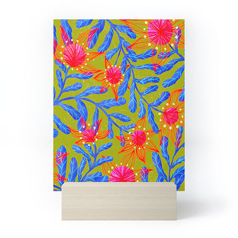 Sewzinski Bright Flowers on Green Mini Art Print