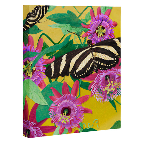 Sewzinski Butterflies on Passion Flowers Art Canvas