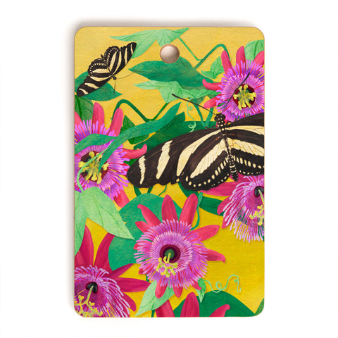 Sewzinski Butterflies on Passion Flowers Cutting Board Rectangle