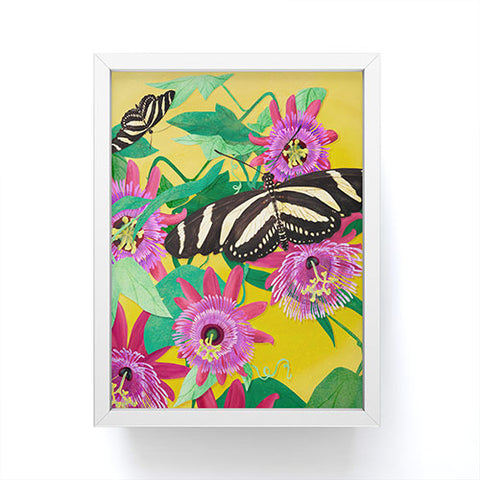 Sewzinski Butterflies on Passion Flowers Framed Mini Art Print