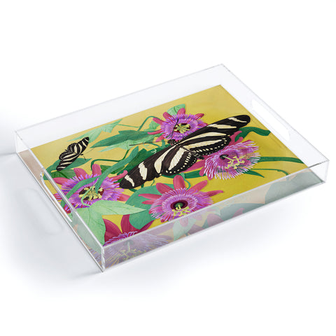 Sewzinski Butterflies on Passion Flowers Acrylic Tray