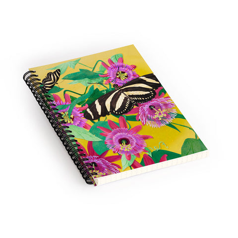 Sewzinski Butterflies on Passion Flowers Spiral Notebook