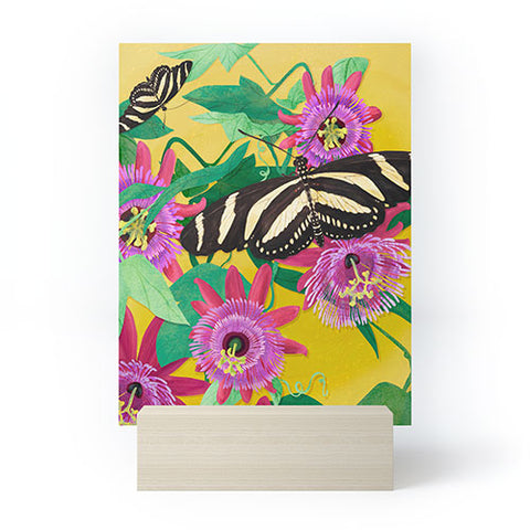 Sewzinski Butterflies on Passion Flowers Mini Art Print