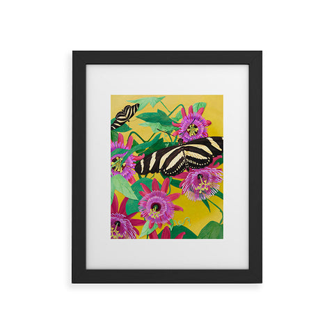 Sewzinski Butterflies on Passion Flowers Framed Art Print