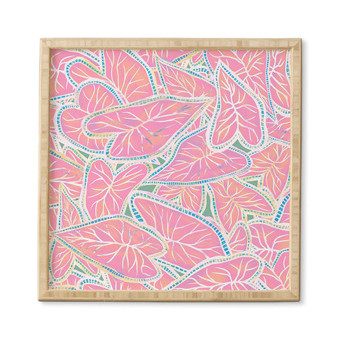 Sewzinski Caladium Leaves in Pink Framed Wall Art