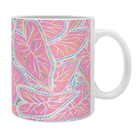Sewzinski Caladium Leaves in Pink Coffee Mug