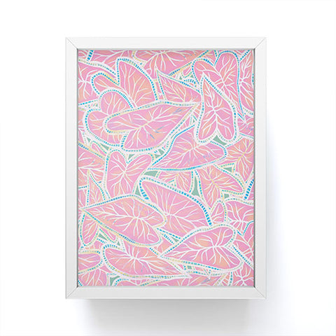 Sewzinski Caladium Leaves in Pink Framed Mini Art Print