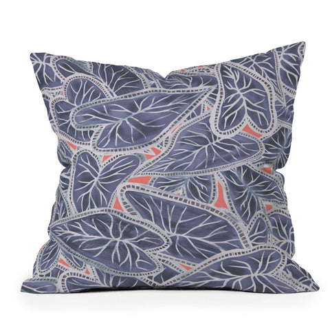 Sewzinski Caladium Leaves in Purple Throw Pillow