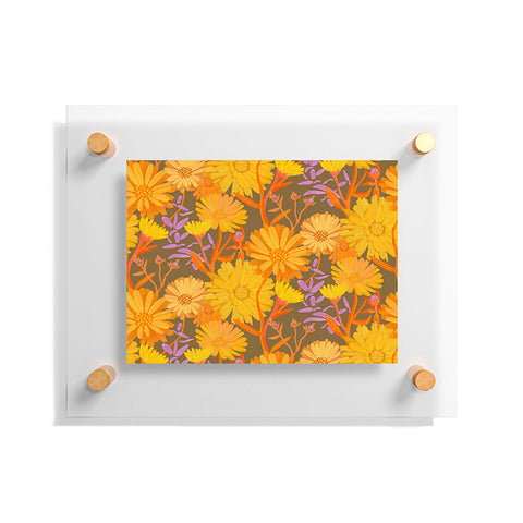Sewzinski Calendula Floral Pattern Floating Acrylic Print