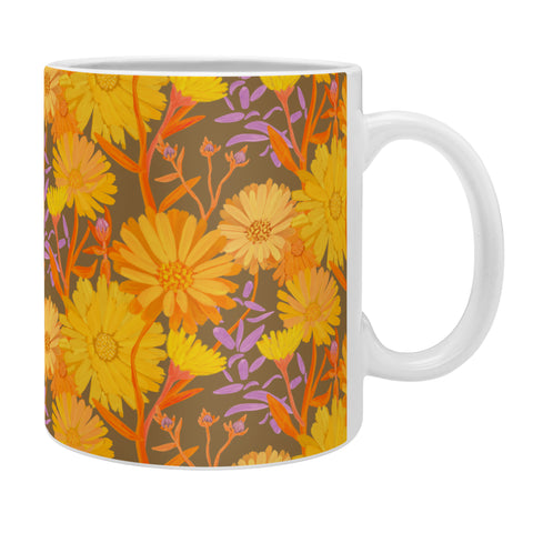 Sewzinski Calendula Floral Pattern Coffee Mug