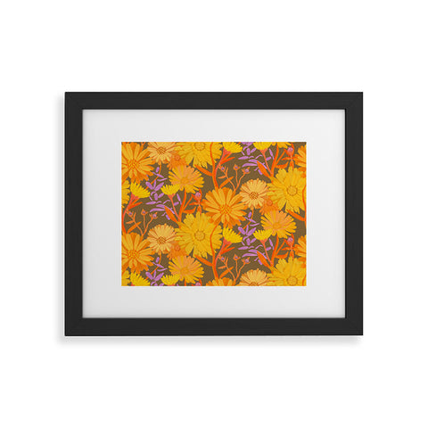 Sewzinski Calendula Floral Pattern Framed Art Print