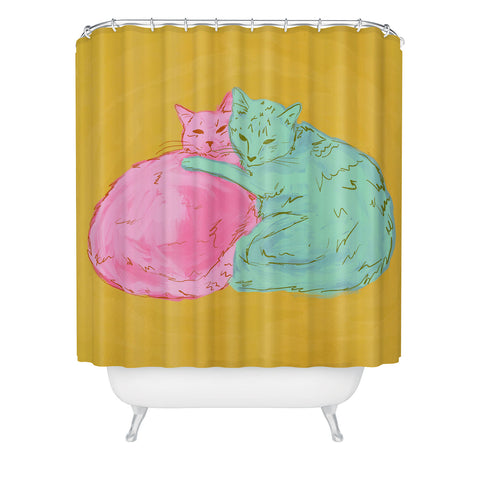 Sewzinski Cat Cuddles Shower Curtain