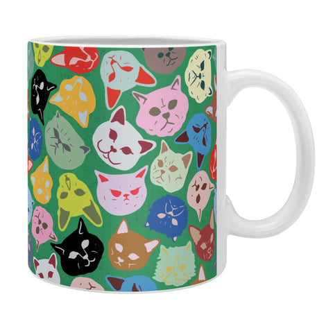 Sewzinski Cat Heads Pattern Coffee Mug