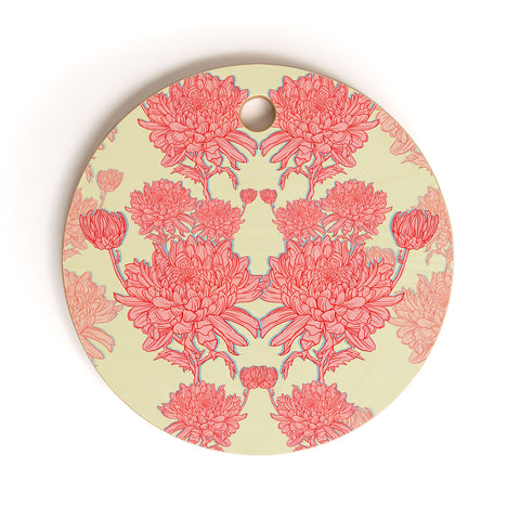 Sewzinski Chrysanthemum in Pink Cutting Board Round