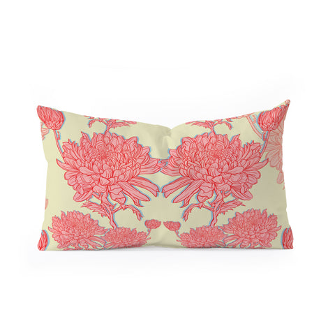 Sewzinski Chrysanthemum in Pink Oblong Throw Pillow