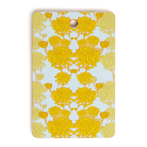 Sewzinski Chrysanthemum in Yellow Cutting Board Rectangle