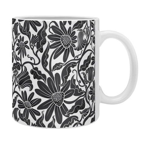 Sewzinski Climbing Flowers Black White Coffee Mug