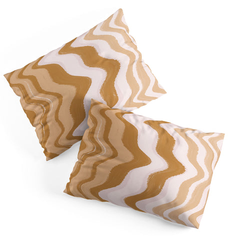 Sewzinski Coffee and Cream Waves Pillow Shams