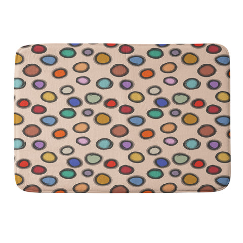 Sewzinski Colorful Dots on Apricot Memory Foam Bath Mat