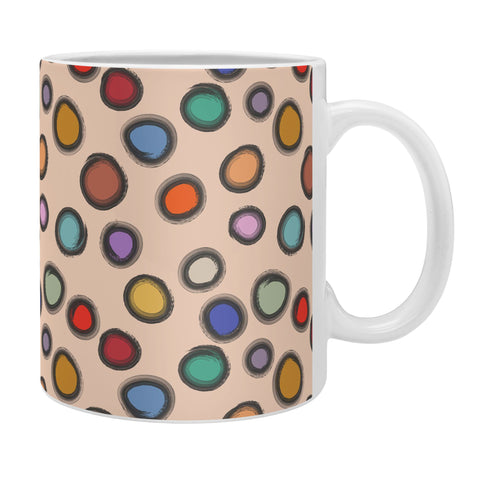 Sewzinski Colorful Dots on Apricot Coffee Mug