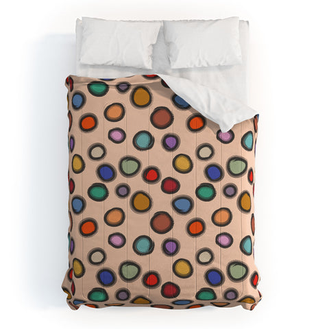 Sewzinski Colorful Dots on Apricot Comforter