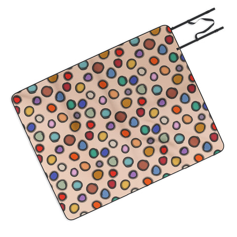 Sewzinski Colorful Dots on Apricot Picnic Blanket