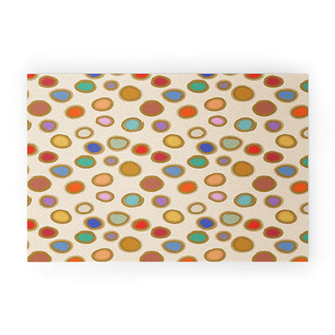 Sewzinski Colorful Dots on Cream Welcome Mat