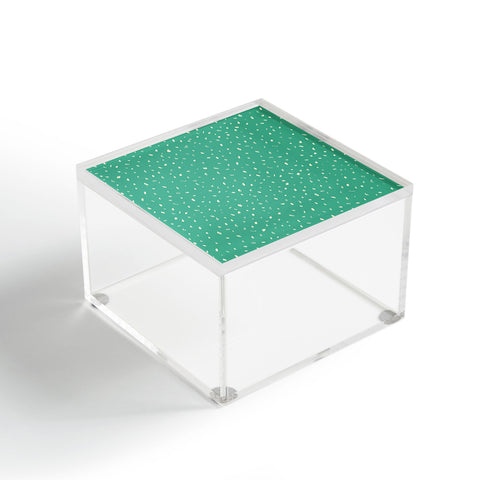 Sewzinski Cream Dots on Jungle Green Acrylic Box