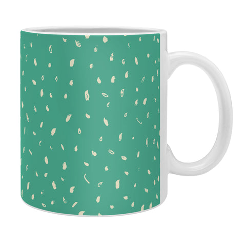 Sewzinski Cream Dots on Jungle Green Coffee Mug