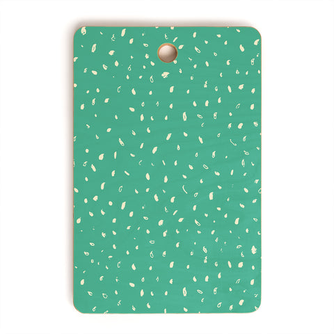 Sewzinski Cream Dots on Jungle Green Cutting Board Rectangle