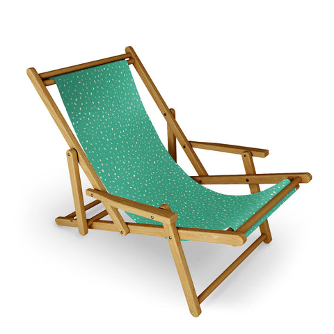 Sewzinski Cream Dots on Jungle Green Sling Chair